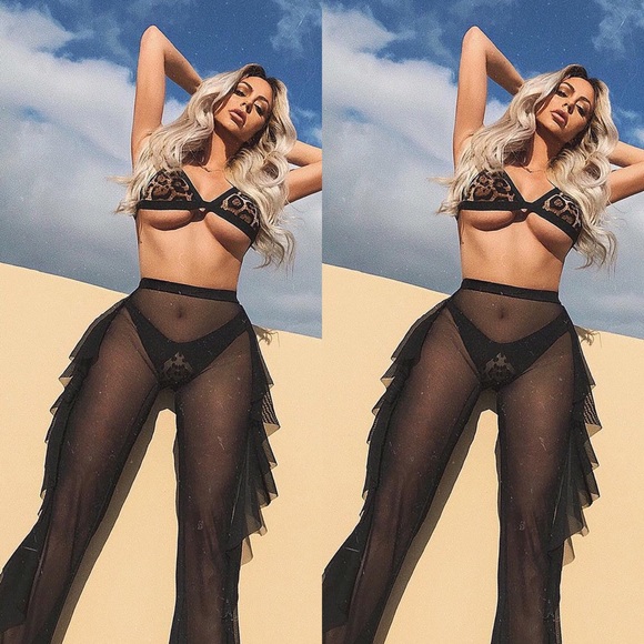 See Through Black Cover Up Pant - Picture 3 of 6